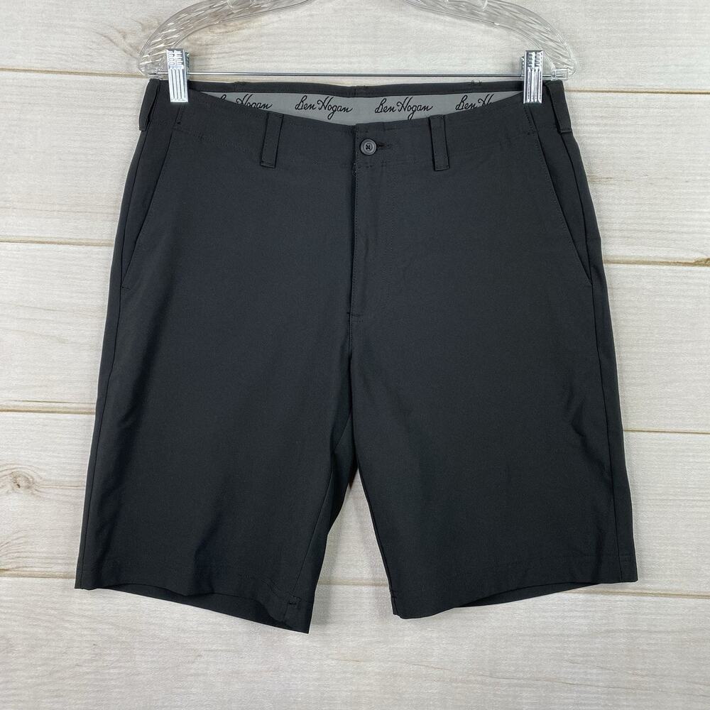 Ben Hogan Shorts Mens 32 Black Chino Khaki Outdoor Golf Golfer Golfing Adult